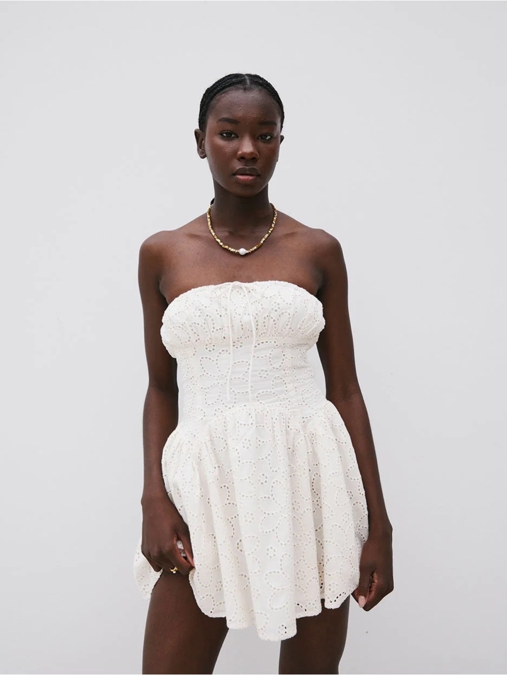 Sabo Strapless White Mini Dress